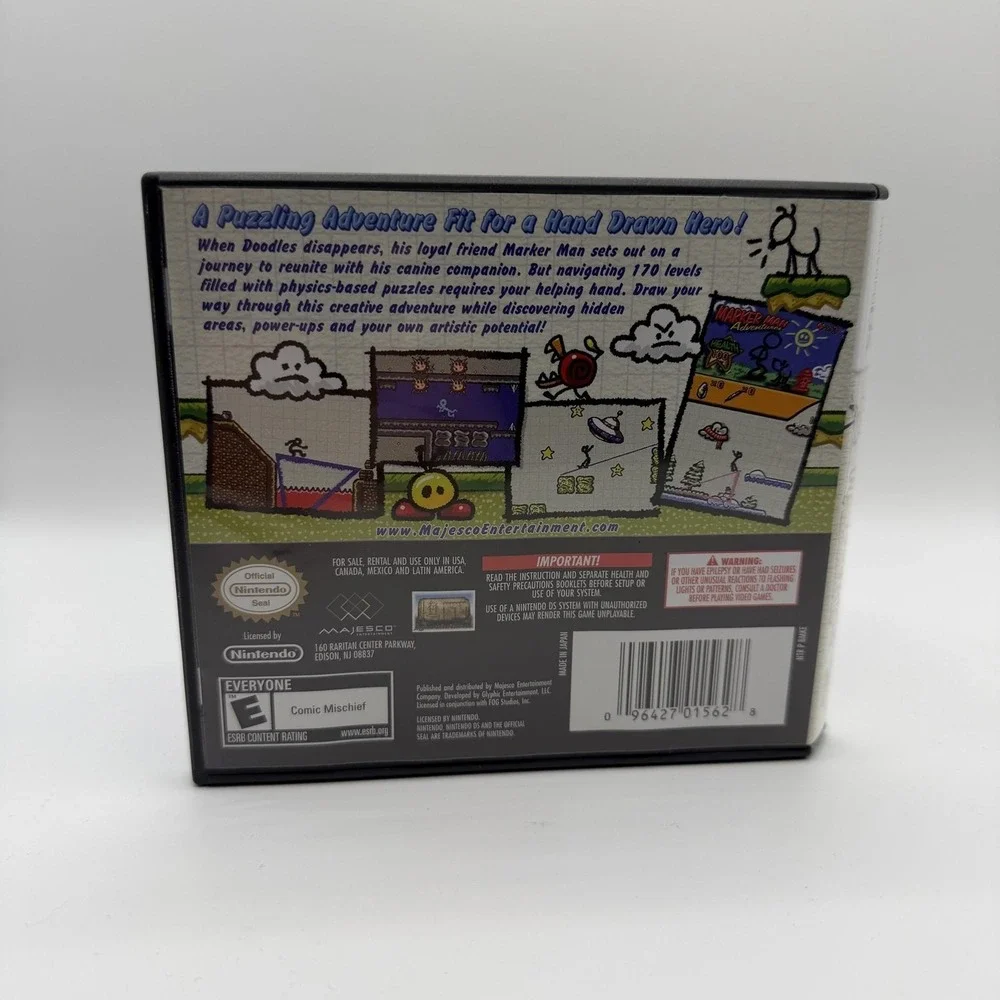 Marker Man Adventures Nintendo DS Game E MC2 NTSC-U/C Case Cartridge Puzzle